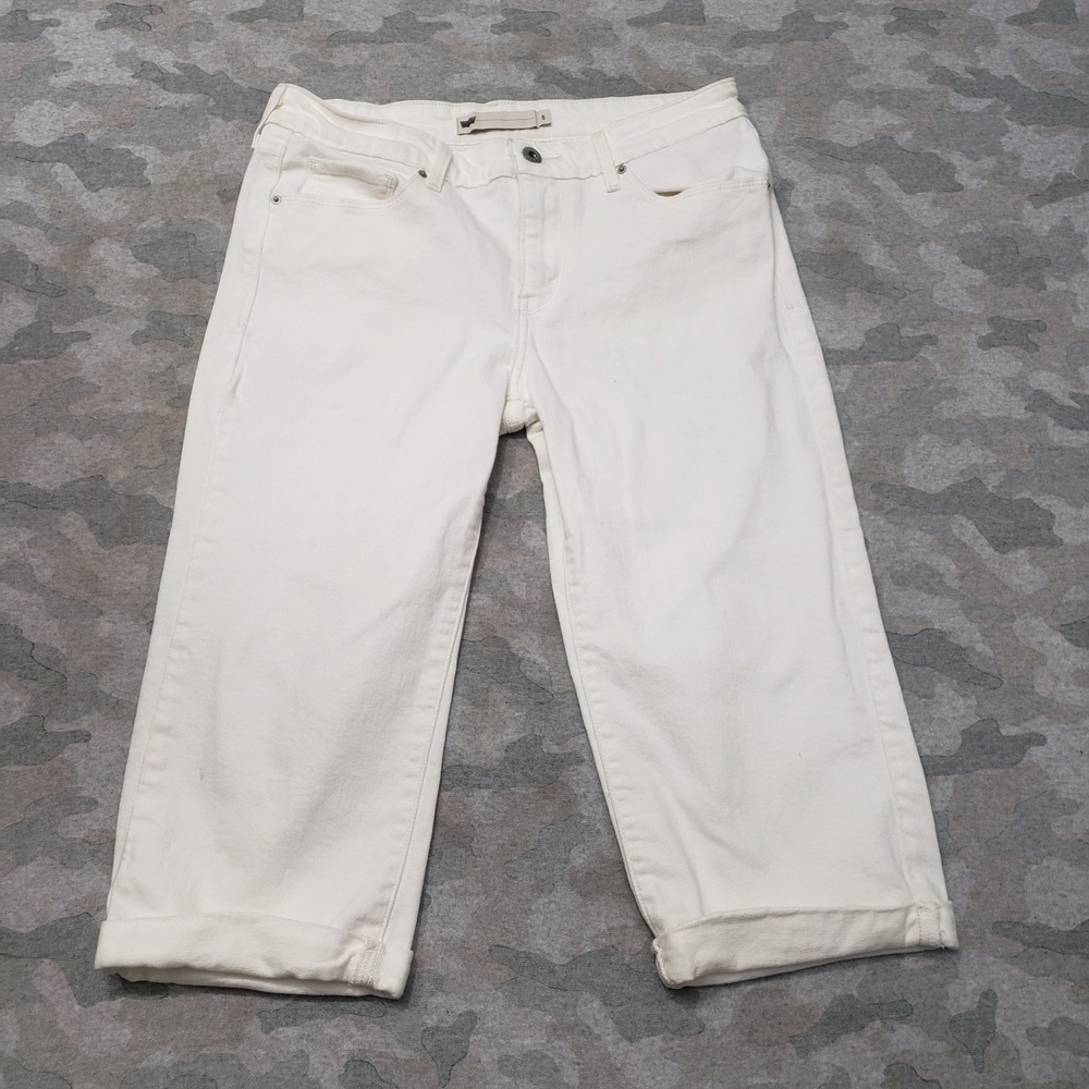 Levi's Jeans Womens 8 White Capri Pockets Denim Casual Stretch